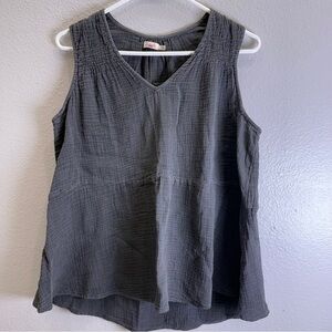 Faherty Tank Top Size Small Gray Casual Beach Top Womens Organic Cotton